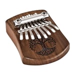 Kalimba Mini Solid. C Major 8-Notes. Black Walnut