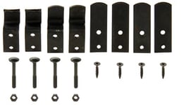 Alberts 309282 Set d'accessoires pour la barre de sécurité pour volets battants en acier carré | galvanisé noir