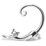 Kattöronklättrare Silver Kattöron Wrap Örhängen Feline Öronmanschett Örhängen Katt Clip On Örhängen Djur Crawler Örhängen Smycken