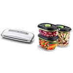 FoodSaver Machine Sous Vide compacte, inclus sacs de mise sous vide assortis [FFS014X] & Boîtes alimentaires FoodSaver de conservation et marinade | 700 ml, 1.18 L & 1.8 L | 3 unités