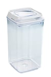 WENKO Boite de Conservation Alimentaire sous Vide Turin, Boite de Rangement avec Couvercle hermétique pour la Conservation des Aliments en Vrac, Capacité 1,2L, Plastique, 10x19,5x10 cm, Transparent