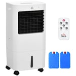 HOMCOM Air Cooler, Mobile Cooling Fan Humidifier Air Conditioner 15L Water Tank