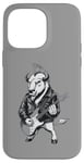 Coque pour iPhone 14 Pro Max Heavy Metal Bison Hard Rock Buffalo Electric Guitar