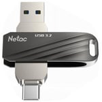 Netac US11 256GB Zinc Alloy Dual Flash Drive USB3.2 Type-C UFD