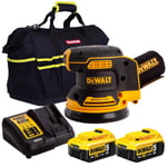 DeWalt DCW210N 18V XR Brushless Orbital Sander 2 x 5.0Ah Batteries Charger & Bag