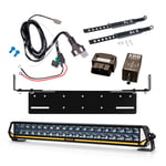 Extraljus Purelux Panther Heat S540 - Rak / 55 cm / 260W, 1 st - Komplett paket med justerbar extraljushållare + XBB OBD Dongle & PowerUnit