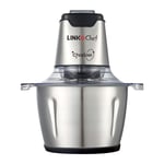 Food Chopper LINKChef 400W Electric Mini Food Processor 4 Bi-Level Blades, 2L Stainless Steel Bowl, Food Grinder for Meat, Carrots, Garlic, Onion and Fruits (Silver&Black)