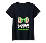 Womens Funny Slime Green Squish Stretch Slime Success Slime Maker V-Neck T-Shirt