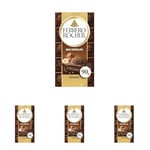 Ferrero Rocher Original Milk Chocolate Bar and Hazelnut, 90g (Pack of 4)