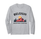 Adventure Is Waiting Belgium Vintage Belgium Vacation Long Sleeve T-Shirt