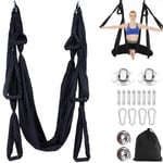 Aerial Yoga Hängmatta, Yoga Swing, Air Fly Hängmatta Set, Svart