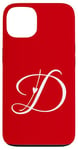 Coque pour iPhone 13 D Amoureux Lettre Alphabet Monogramme D Initiales Cœur