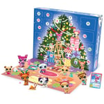 Bandai - Littlest Pet Shop - Calendrier de l'Avent des Pet Shop - 8 Pet Shop et 16 accessoires - Calendrier 24 cases Noël - Mini-figurines Animaux à Collectionner - Jouet Enfant 4 ans et + - BF00609