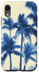 iPhone XR Blue Palms Aesthetic Palm Tree Boho Coastal Summer Case