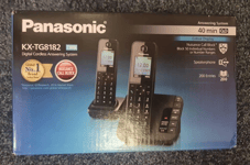 PANASONIC KX-TG8182EB Cordless Phone with Answering Machine - Twin Handsets