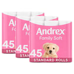 Andrex Toilet Rolls x135 Gentle Clean Fragrance-Free 2 Ply Toilet Paper Rolls