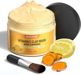 SHVYOG Vitamin C Clay Facial Mask with Kaolin Clay and Turmeric for Dark Spots,