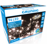 Grundlig utomhus ljuskedja 96 LED med timer, 7,6 m