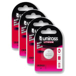 UNIROSS Lot de 4 Packs de 1 Pile Lithium CR2032, 3V