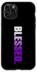 Coque pour iPhone 11 Pro Purple Blessed. Graphique vertical en couleur violette