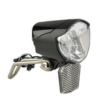 FISCHER Phare de vélo à Dynamo LED 70 lux | Lampe de vélo avec Fonction feu de Position | Lumière de vélo LED avec crépuscule Automatique Noir
