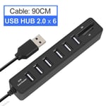 Adaptateur de carte USB 8 en 1,câble OTG,mini carte SD TF,HUB USB,transfert de données haute vitesse pour PC Lapton Macbook Samsung Xiaomi - Type 8 IN 1 Card Reader 2