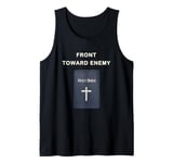 Front Toward Enemy – Christian Faith Military Cross & Bible Tank Top