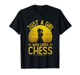 Vintage Chess, Just A Girl Who Loves Chess Girls Kids T-Shirt