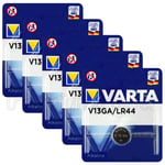 5 X Varta V13GA LR44 Piles Alcalines 1.5V A76 L1154 AG13 SR44 Pile Bouton