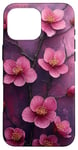 Coque pour iPhone 16 Pro Max Fleur de cerisier japonais Fleur Violet