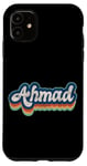 Coque pour iPhone 11 Ahmad Prénom Garçon Style Vintage Années 70 80 Personnalisé