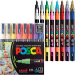 Uni-Ball 186516 - POSCA marker met fijne ronde punt, set 16 count (Pack of 1)