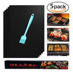 5-Pack Grillmatta - Återanvändningsbar Non Stick 40x33cm svart