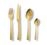 ECHTWERK Couverts de table Avelino, Gold Edition, 16 pièces, Couverts pour 4 personnes, Acier inoxydable 18/10, satiné, Set de couverts, pour la table, Décoration de table pour mariages