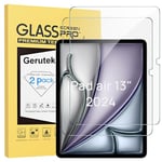 Gerutek [Lot de 2] Verre Trempé Pour iPad Air 13 Pouces M2 (2024) / iPad Pro 13 Pouces M4, 9H Dureté, Haute Définition, Anti Rayures, Sans Bulles, 2.5D Film Protection Écran Pour iPad Air 13"/pro 13"