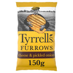 1 X Tyrrells Furrows Cheese & Pickled Onion Sharing Ridged Crisps Snacks 150g