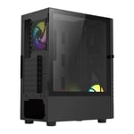 Vida EOS ATX Gaming PC Case Mid Tower 2x 120MM ARGB Fans LED Strips Glass Panel.