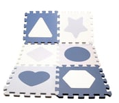 Magni - Floor puzzle in foam w. shapes - Blue ( 2513 )