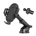 (Suction Cup+CF33)Car Phone Holder Carbon Fiber Style 4.7to 7.2in Screen