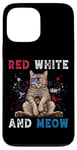 Coque pour iPhone 13 Pro Max Rouge Blanc Et Miaou