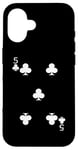 Coque pour iPhone 16 Five (5) of Clubs Poker Card Jeu de cartes Blackjack