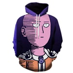 ZOSUO Mens 3D Hoodies Colorful Funny Anime ONE PUNCH MAN Saitama Graphics Hooded Pullover Long Sleeve Casual Harajuku Sweatshirt with Kangaroo Pocket,S