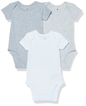 Amazon Essentials Body à manches courtes en jersey, en coton élastique (anciennement Amazon Aware) Mixte Bébé, Lot de 3, Gris Chiné, 12 mois