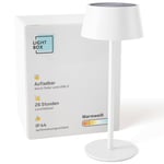 Lightbox LED lampe de table d'extérieur | Ø 13 cm | lampe d'extérieur sans fil avec solaire | variateur tactile à 3 niveaux | lampe de table alimentée par batterie (4 W, 300 lm, 3000 K) en métal /