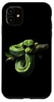 Coque pour iPhone 11 Amoureux Drôles De Python D'arbre Vert, Serpents, Reptiles