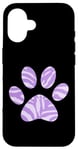 Coque pour iPhone 16 Violet imprimé pattes