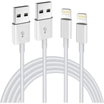 iPhone Laddare Lightning Kabel, 2-pack Apple MFi Certifierad USB iPhone Snabbladdningskabel