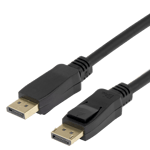 DELTACO – DisplayPort DP1.4 Flex cable, 2M, black (DP-1020D-FLEX)