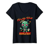 Womens Out of this World s Alien Hangover s Funny Alien Cartoon V-Neck T-Shirt