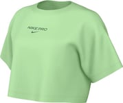 Nike Women's Shirt W NK DF Pro SS CRP Tee, Vapor Green, FV4298-376, S